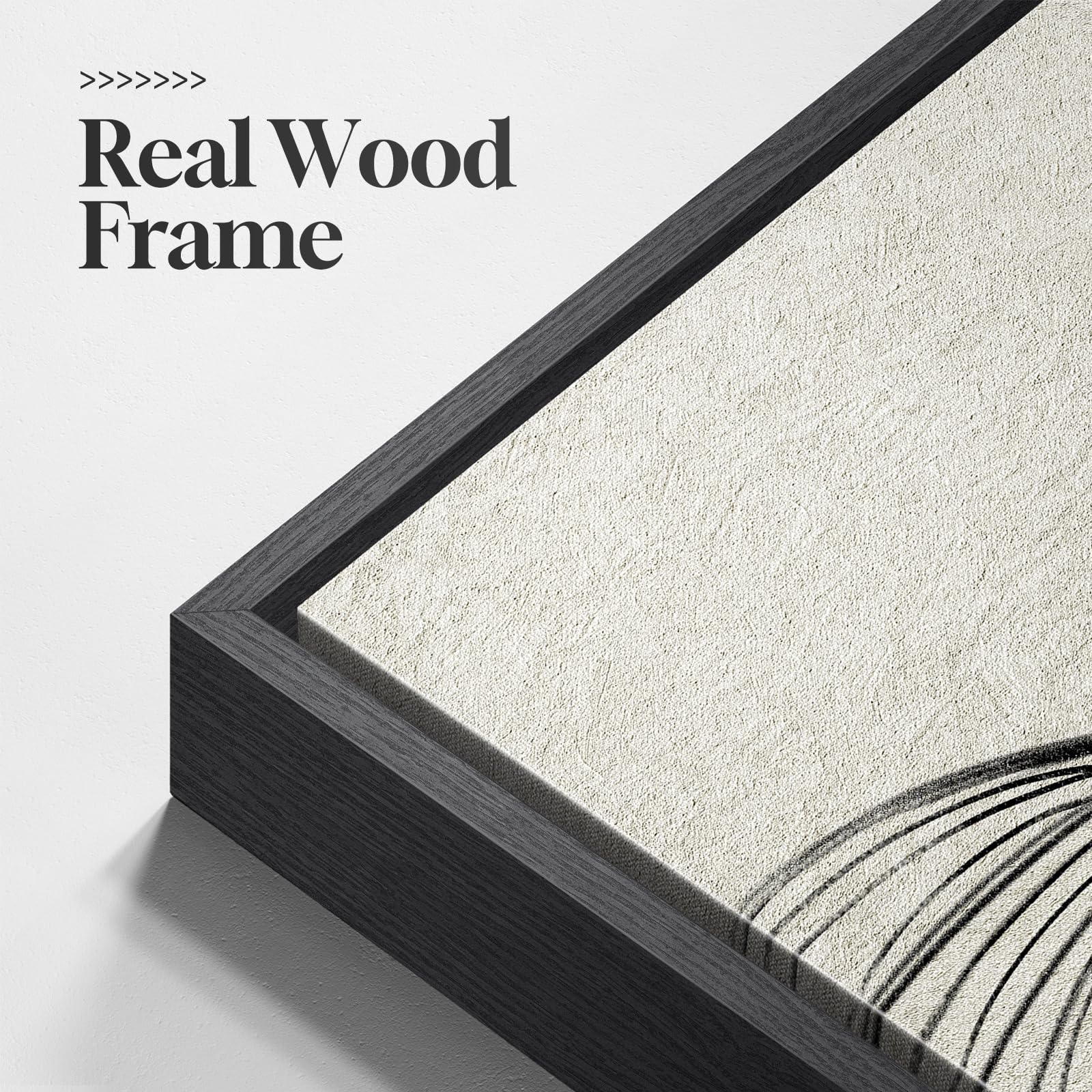 Framed Black and White Modern Abstract Wall Art, 3 Piece Canvas Prints Paintings Artwork for Walls, Minimalist Black White Grey Pictures for Living Room Dining Room Bedroom Office Wall Decor 16x24 In