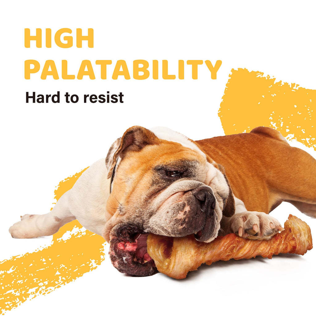 iPaw Turkey Tendons for Dogs 10 Pcs Bulk Pack, 100% Turkey and US Sourced Raw Material, Hypoallergenic, All Natural Human Grade Puppy Chew, Rawhide Alternative Dog Treats, Bone (Large)