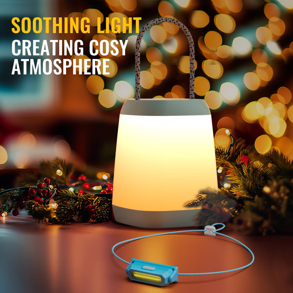 HOKOILN 2 Pack LED Camping Lights, Battery Powered LED Camping Lantern with 3 Modes, Portable Night Light for Tent, Hiking, Emergency, Backpacking, Indoor and Outdoor Use