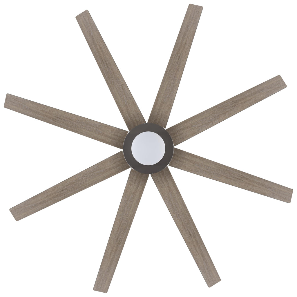 WINGBO 60" Ceiling Fan with Light and Remote Control, 6 Speed Reversible DC Motor, Dimmable LED Light, for Home and Commercial Use, Living Room/Shop/Warehouse Black/Walnut