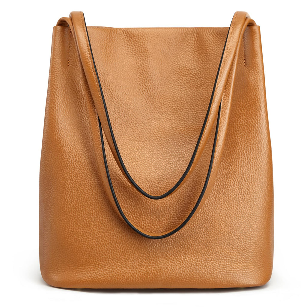 Kattee Women Soft Genuine Leather Totes Shoulder Bag Purses and Handbags with Top Magnetic Snap Closure