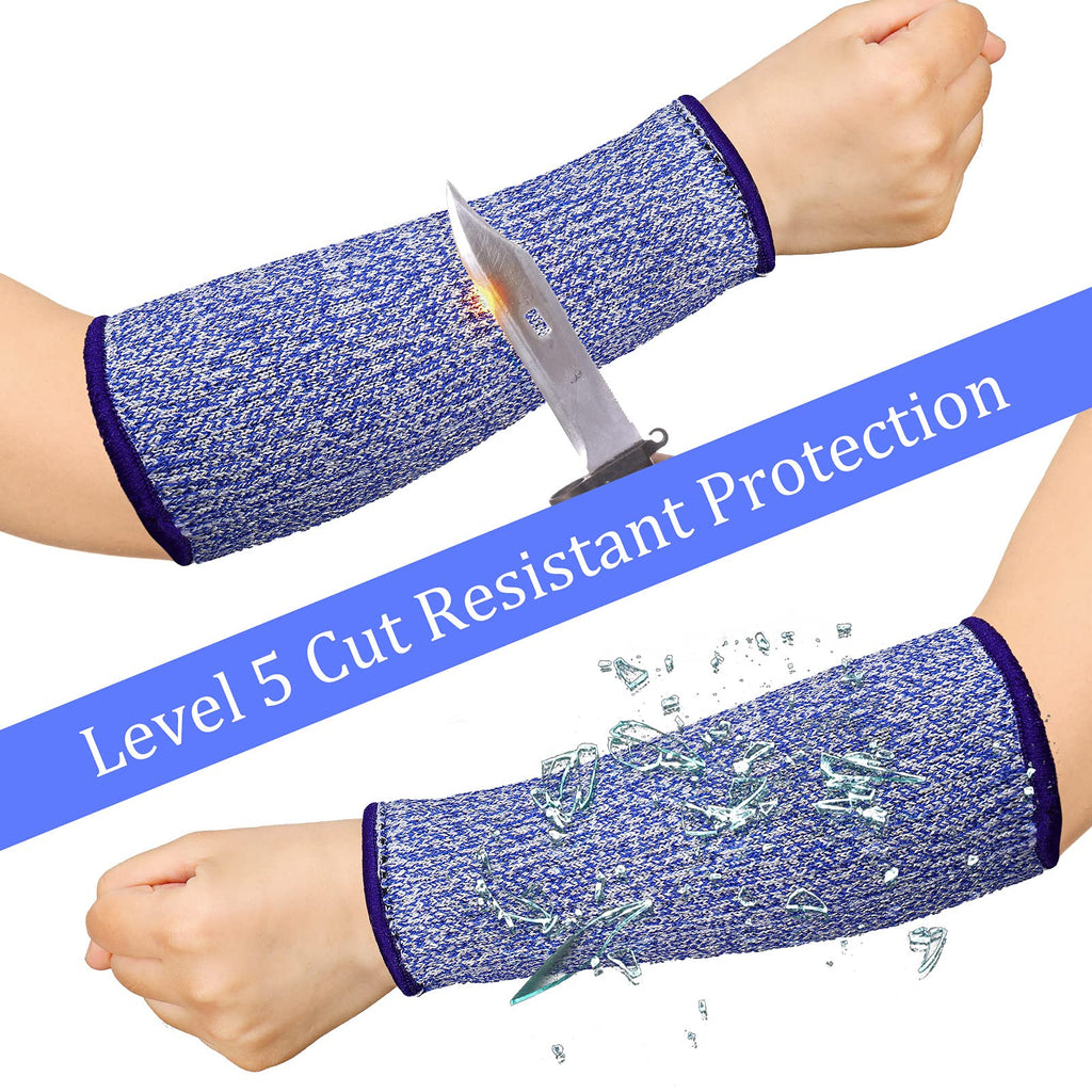 Sintege 3 Pairs Arm Protectors for Thin Skin and Bruising Cut Resistant Forearm Sleeve Level 5 Arm Burn Protection Sleeve (Black,7.9 Inch)