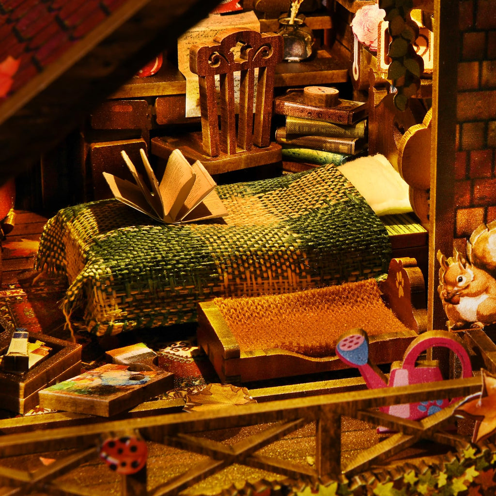 TOYQI DIY Book Nook Kit, Miniature House Dollhouse Kit for Adult and Teens, Book Nook Kits for Adults, Booknook Bookend Alley Model Build, Gifts for Family Friends - Spooky Horror Creepy Haunted House