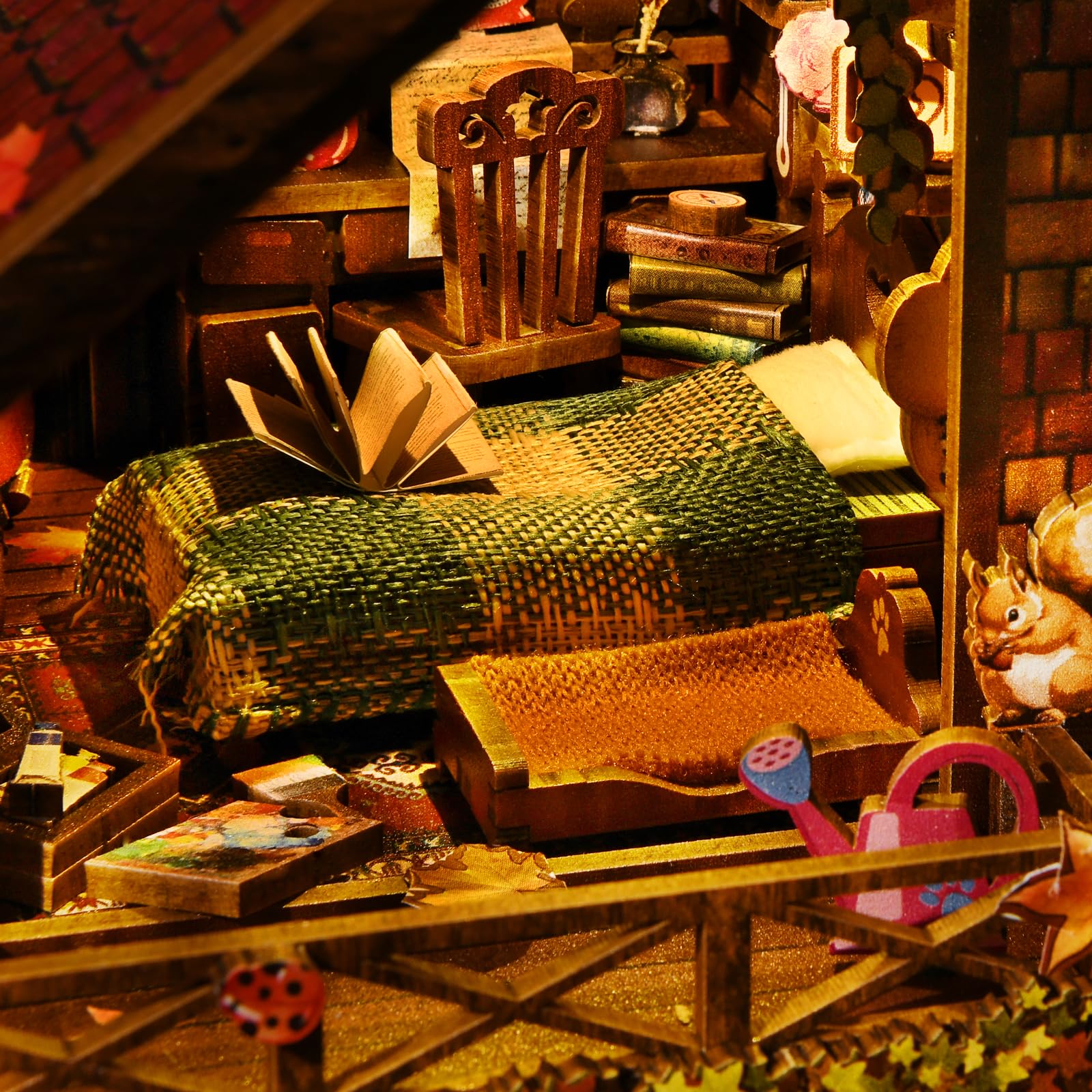 TOYQI DIY Book Nook Kit, Miniature House Dollhouse Kit for Adult and Teens, Book Nook Kits for Adults, Booknook Bookend Alley Model Build, Gifts for Family Friends - Spooky Horror Creepy Haunted House