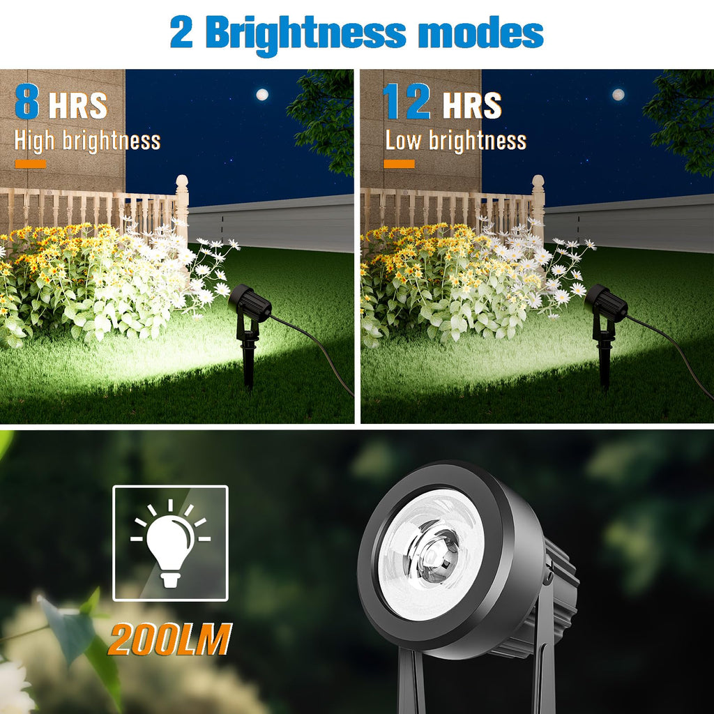 APONUO Solar Spot Lights - Outdoor 2-in-1 Solar Landscape Uplights, Dusk to Dawn, IP65 Waterproof, 9.8ft Cable, Warm White