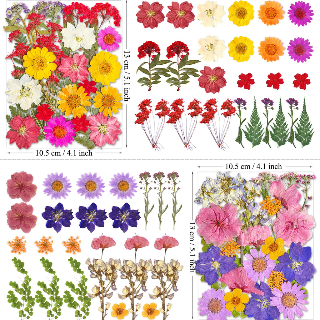 MIKIYA 98Pcs Pressed Dried Flowers for Resin Molds, Real Natural Bulk Big Dry Floral Leave for DIY Art Crafts, Epoxy Jewelry, Candle, Soap Making, Nails Decors