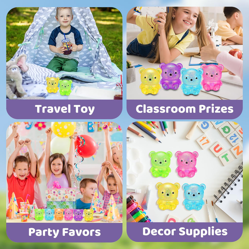 24 Pack Slow Rising Ice Cube Squishy Stress Balls，Stress Cube for Adults Kids , Bulk Taba Squish Fidget Toys, Square Squeeze Toy for Classroom Prizes, Mini Nice Cube Squishy for Party Favors