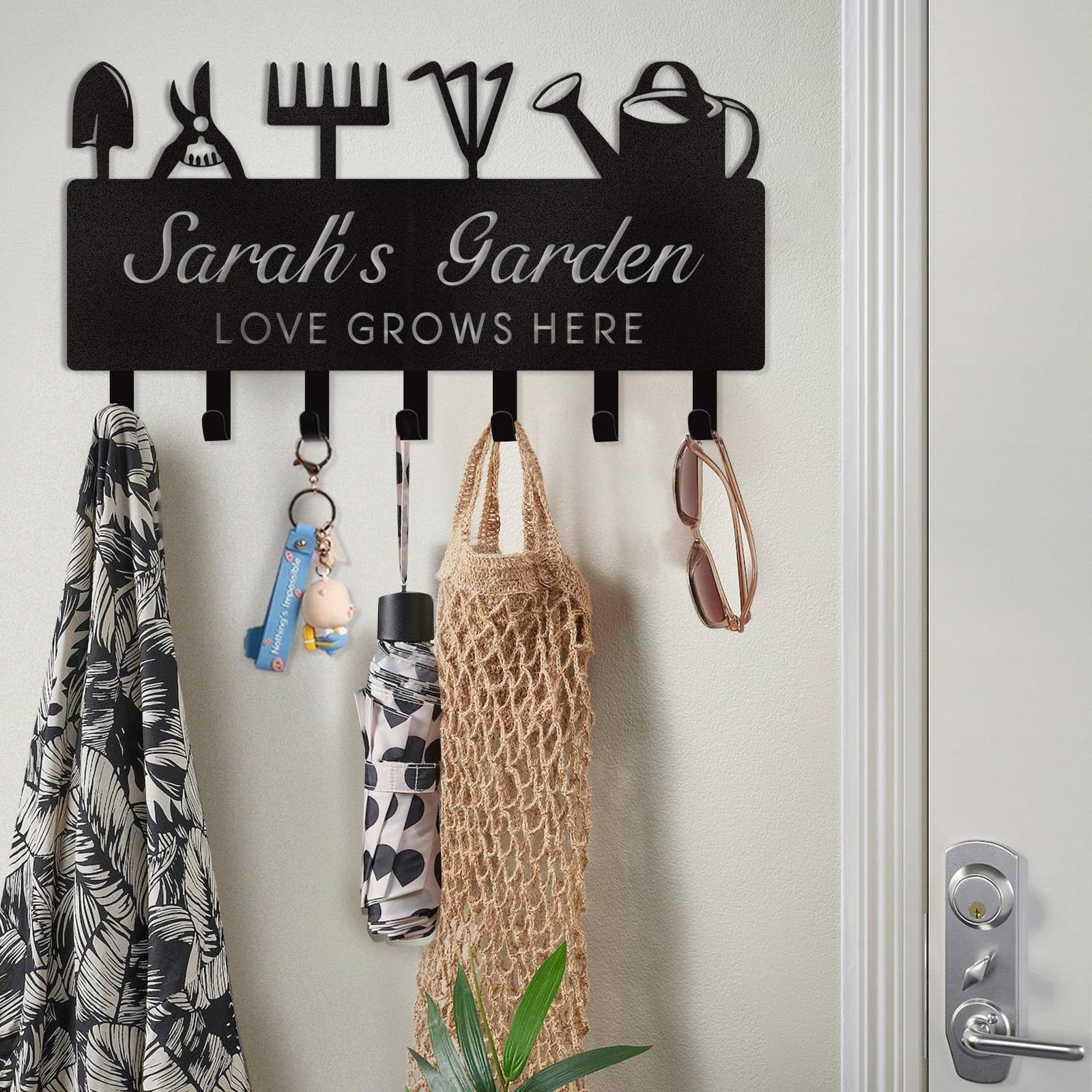 Dyoart Personalized Couple's Name Key Rack, Wall Mounted Metal Key Holder for Housewarming Gifts,ignent Bedding
