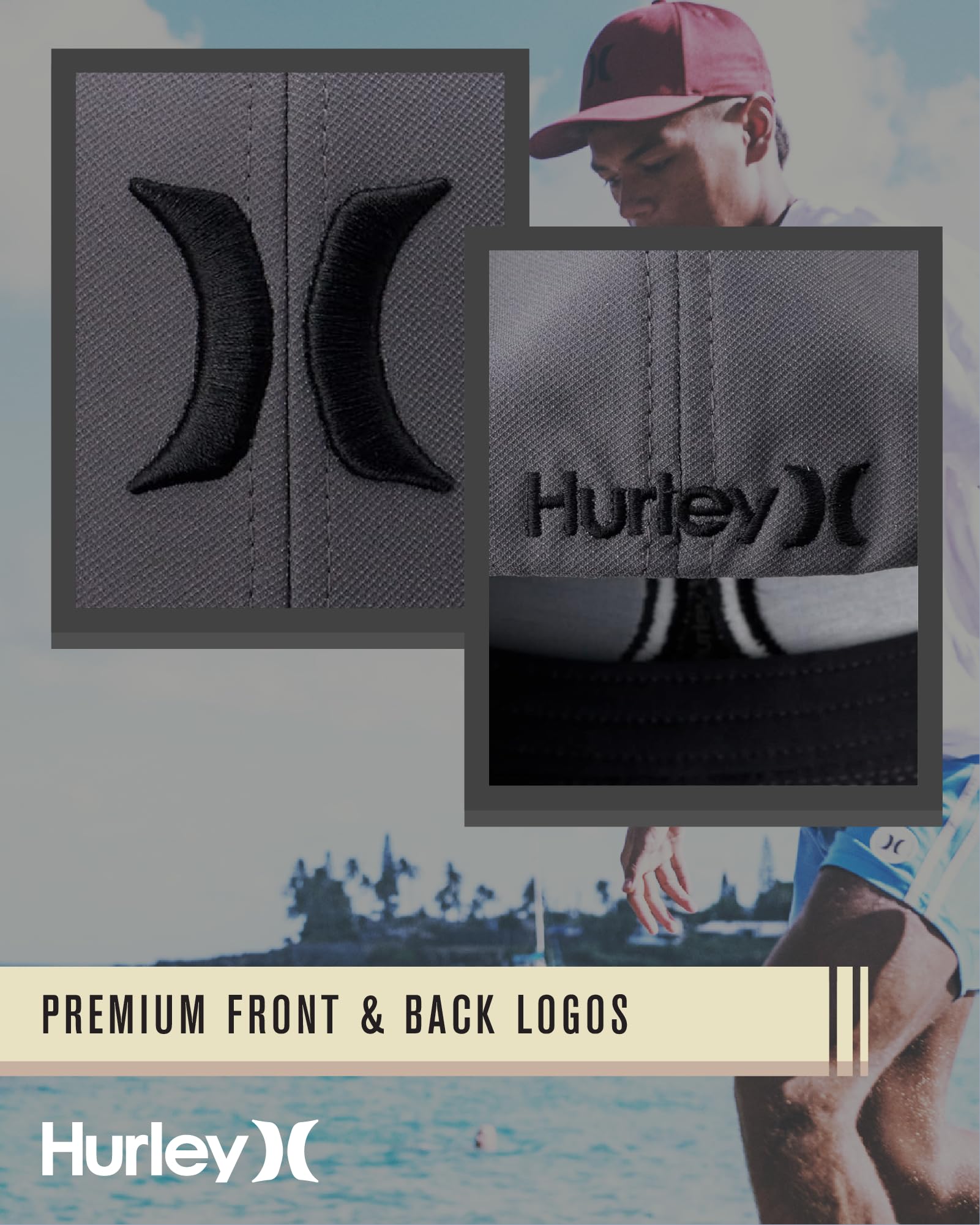 Hurley Men's Caps - One & Only Flexfit Baseball Cap - Fitted Hats for Men (S-XL)