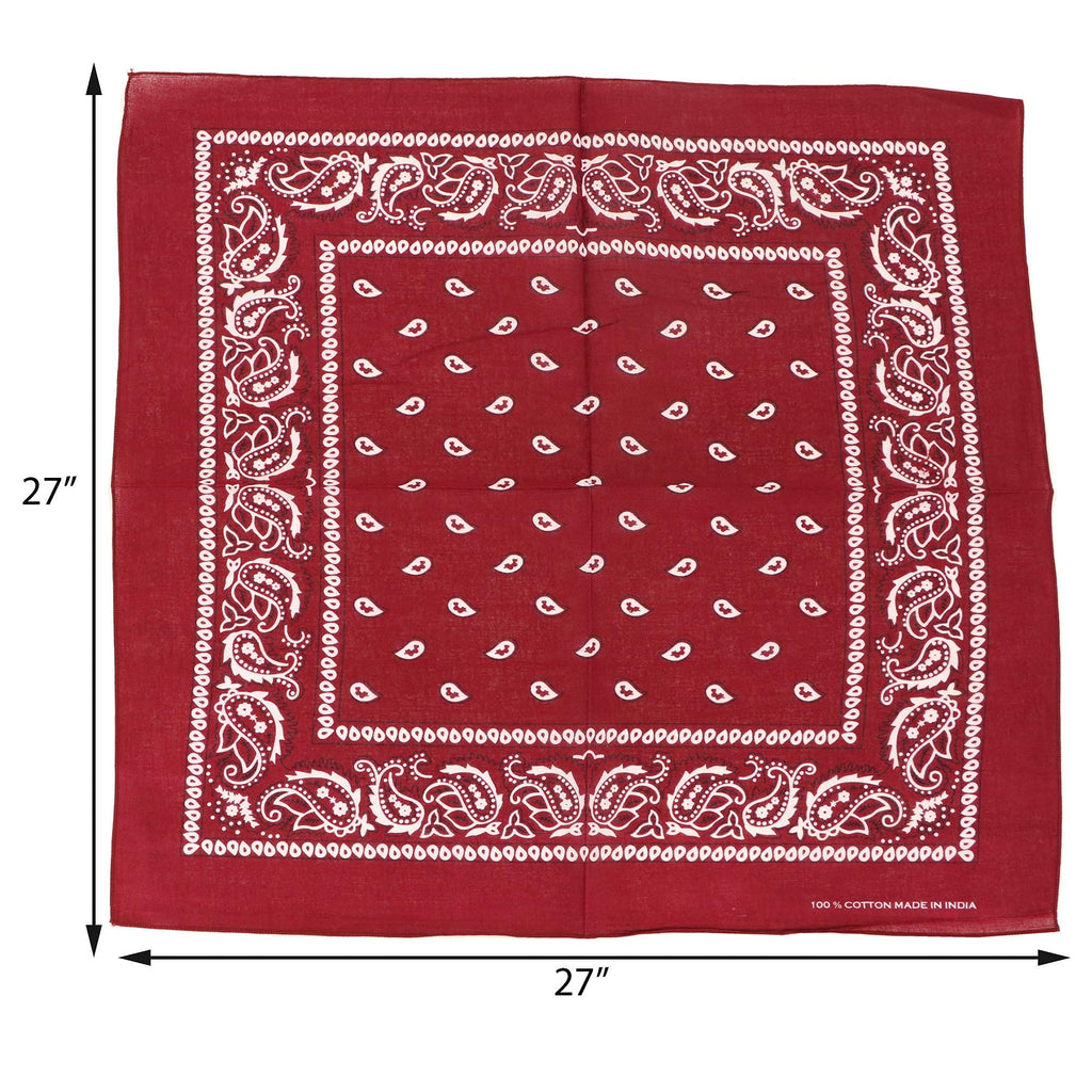 Motique Accessories Extra Large Paisley Bandana 27x27 Inch