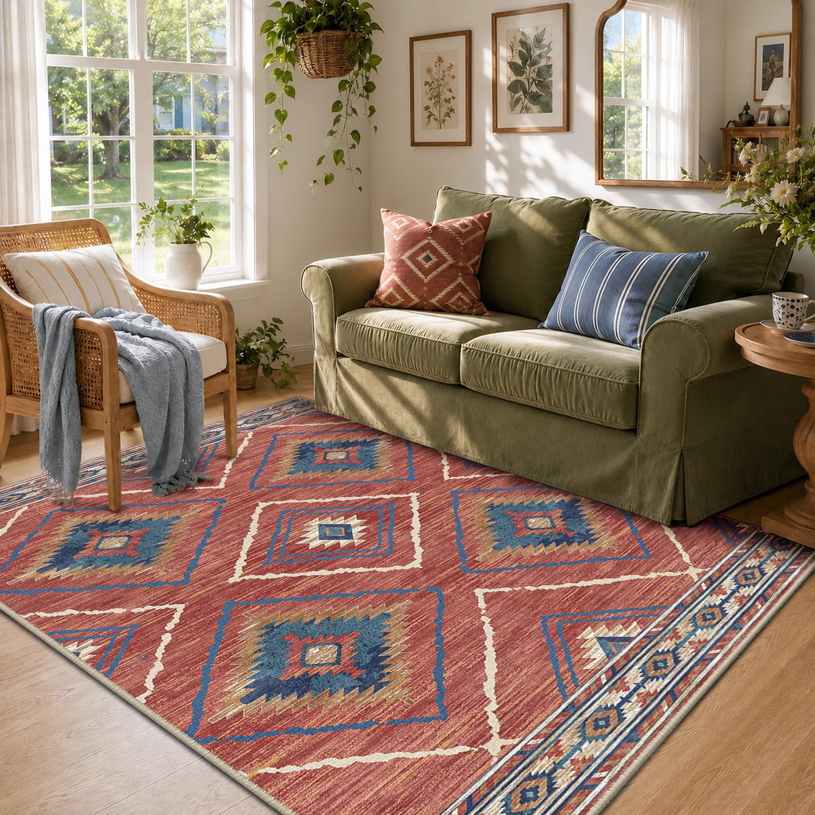 BESTSWEETIE Area Rug 2x3 Rug Machine Washable Non-Slip Low Pile Print Pattern Western Rug for Living Room Bedroom Entryway Tribal Series-Abstract/Cowhide
