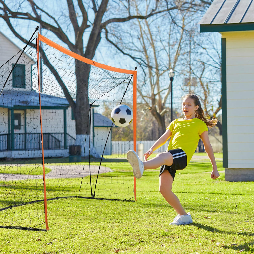 VEVOR Portable Soccer Goal, 12 x 6 ft Large Practice Soccer Net, Steel Fiberglass Structure Training Goal Set with Carry Bag, All-Weather Outdoor Use, for Backyards, Parks, School Fields