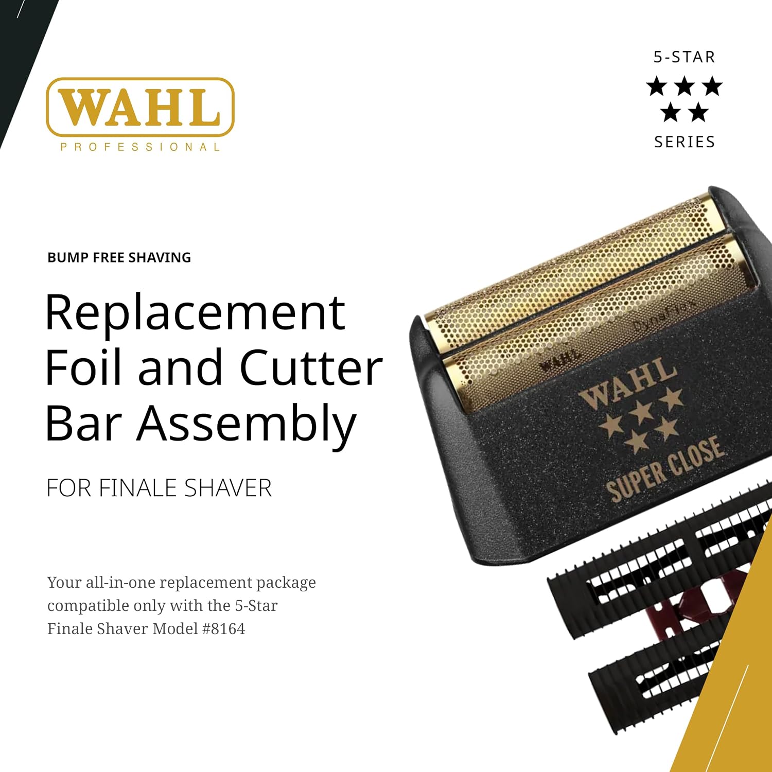 Wahl Professional 5 Star Finale Replacement Foil & Cutter Bar Assembly, Super Close, Gold Foil