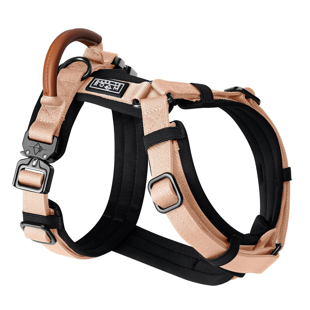 MADE TO ROAM Premium Explorer Harness - Y-Shaped Dog Harness with Adjustable Durable Nylon, Soft Padding, Metal Buckles and Leather Handle for Small, Medium, Large Dogs (Alaska Daybreak, Size 1)