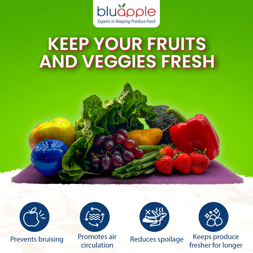 Bluapple FreshMats, Refrigerator Bin Liner, Fridge Drawer Mats, Crisper Life Extender Liner Keeps Produce Fresh Longer, Anti-Bruising, for Air Circulation, Washable & Reusable (4-Mats, 12x15, Black)