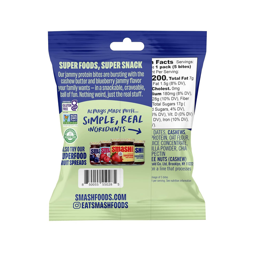 Chia Smash, Cashew Butter & Blueberry Jam Superfood Bites, 1.8 Ounce