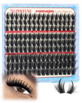 ALPHONSE Lash Clusters Manga Cluster Eyelash Extensions Wispy C Curly Individual Lashes Anime Eyelash Clusters 12-16mm Lash Extension Spiky Cluster Lashes DIY Eyelash Extensions 144 PCS Fairy Lashes