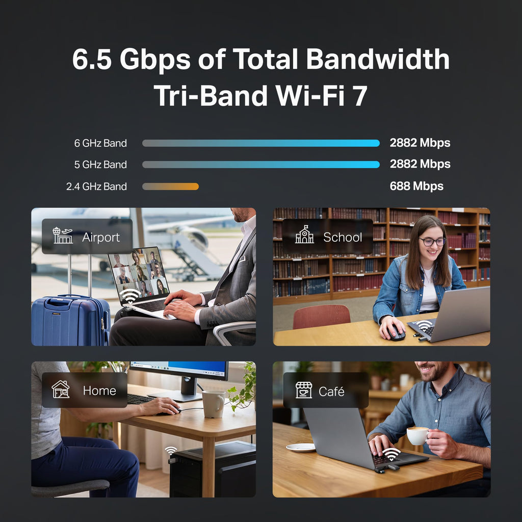 TP-Link AC1300 USB WiFi Adapter(Archer T3U)- 2.4G/5G Dual Band Wireless Network Adapter for PC Desktop, MU-MIMO WiFi Dongle, USB 3.0, Supports Windows 11, 10, 8.1, 8, 7, XP/Mac OS X 10.9-10.14