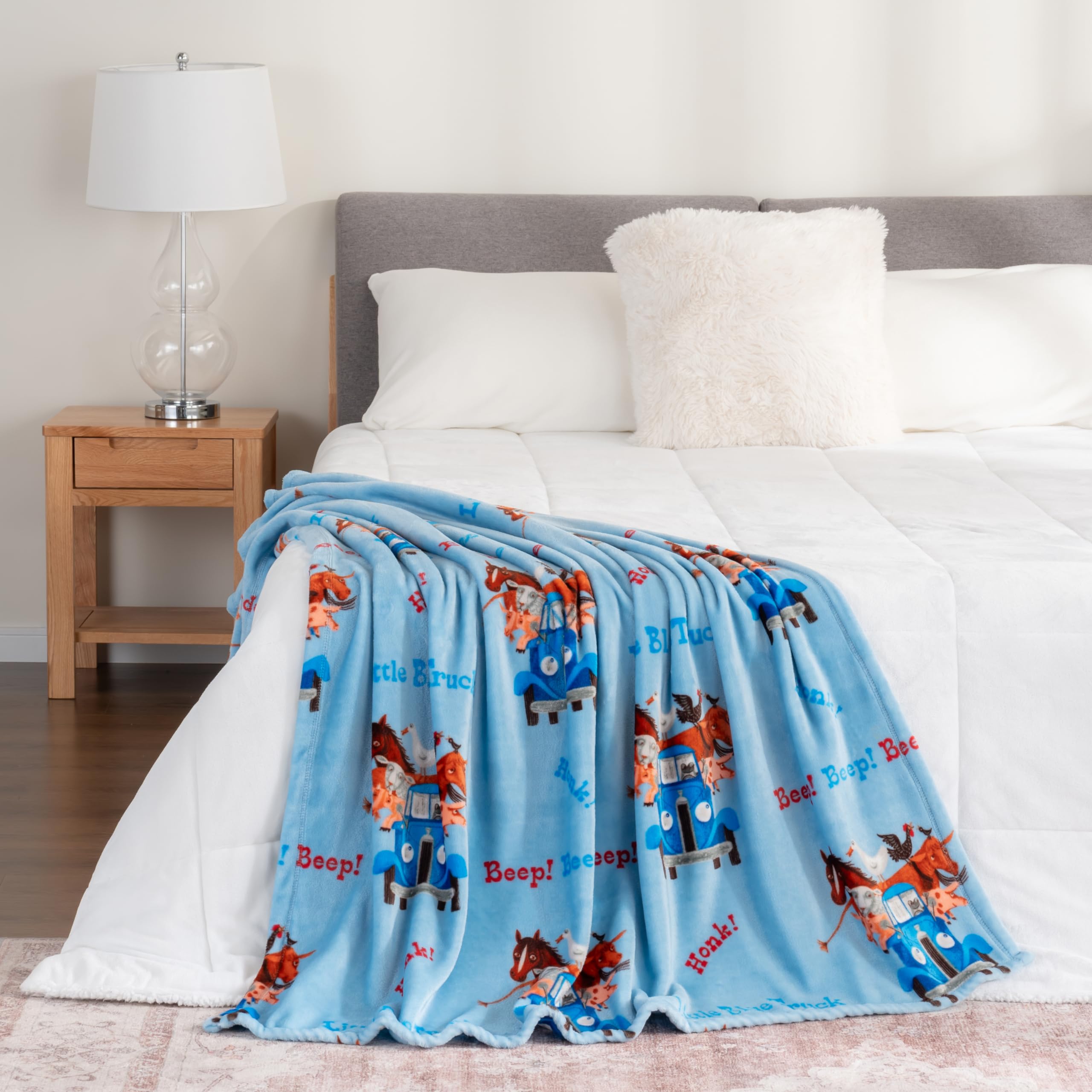 Berkshire Blanket VelvetLoft® Luxury Soft Polyester Throw Blanket, Don’t Let The Pigeon Drive The Bus, 50 x 70in(Official Mo Willems® Product)