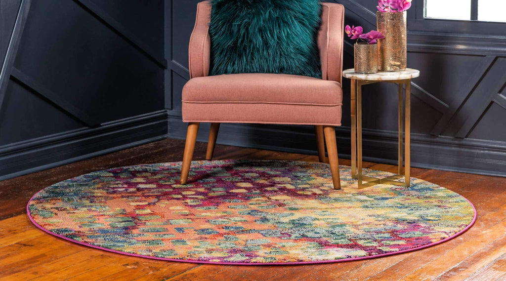 Unique Loom Jardin Collection Colorful, Vibrant, Abstract, Modern Area Rug (2' 0 x 3' 0 Rectangular, Multi/ Blue)