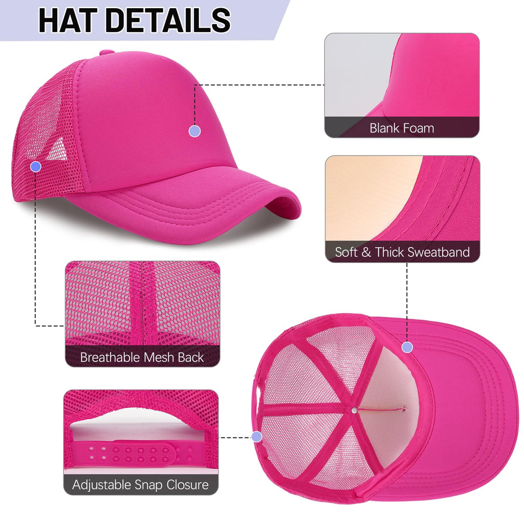 Ultrafun 10 Pack Trucker Hat Mesh Sublimation Blank Hats Adjustable Baseball Caps Hats for Men Women