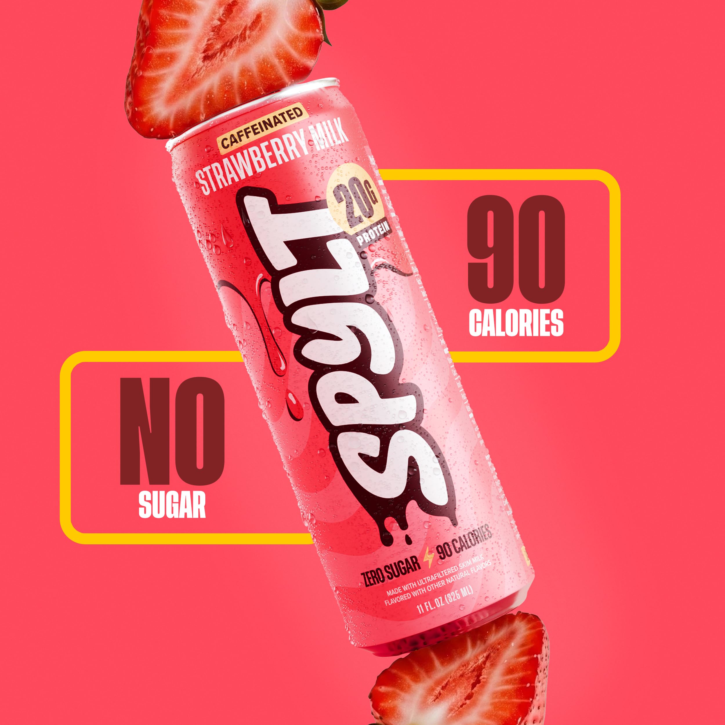 Spylt High Protein Milk - 6 Flavor Variety Pack with 60mg Caffeine & 20g Protein - 90 Calories, Ready to Drink, Sugar Free, Lactose Free Milk, Perfect for Workout Recovery & Afternoon Pick Me Up - 12 Count - Packaging May Vary