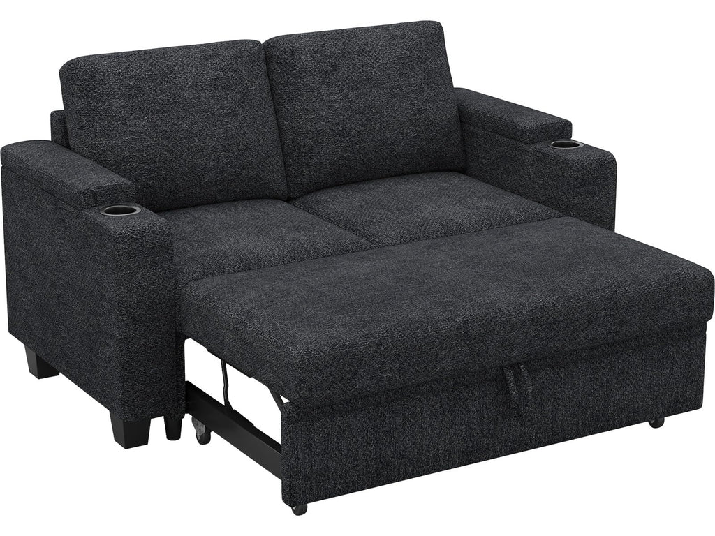 Belffin Modular Sectional Sleeper Sofa Bed with Storage Chaise L Shaped Sectional Couches for Living Room Armrest with Cup Holder. White Couch