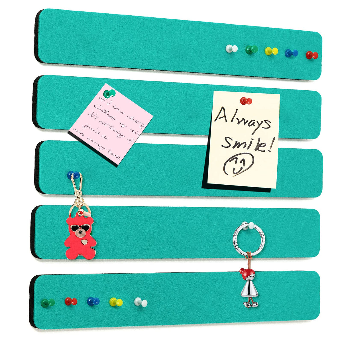 Felt Bulletin Board, 15.7''X 11.8'' corkboard Pin Board for Bedrooms Offices Home Wall Decoration, Self Adhesive Cork Board with 35 Push Pins for Paste Notes, Photos, Schedules (2 Pack)