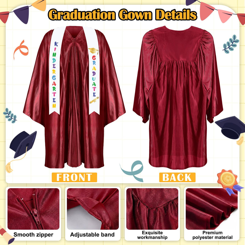 Sintuff 7 Pcs Kindergarten Preschool Graduation Cap and Gown with Bear Gifts 2026 Grad Stole Tassel Sash for Toddler Kids