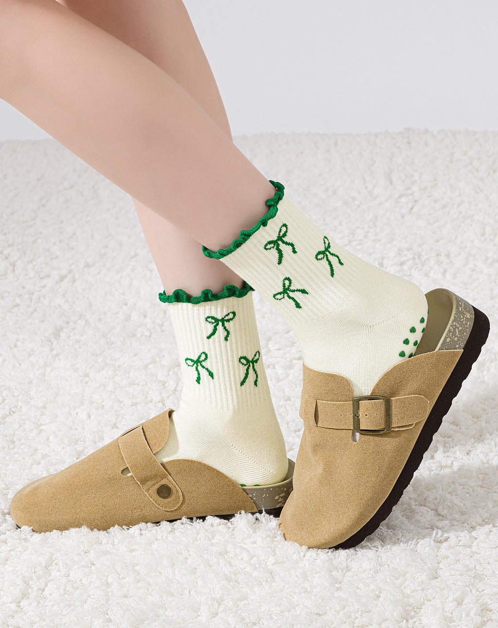 Yawlsow Pilates Grip Socks for Women Yoga Grippy Socks Cute Barre Non Skid Athletic Crew Sticky Sock Workout Hospital
