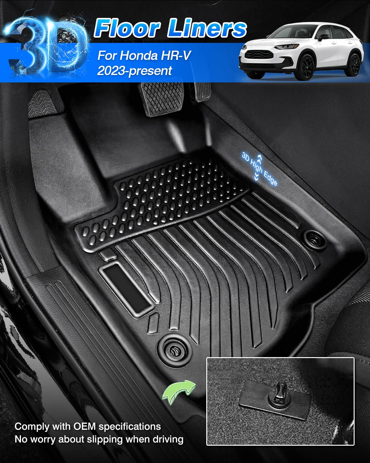 Cartist Floor Mats Compatible with Kia EV6 2022 2023 2024 2025 2026 Accessories All Weather Floor Liner Front & Rear 2 Rows Car Carpet Protection TPE Odorless