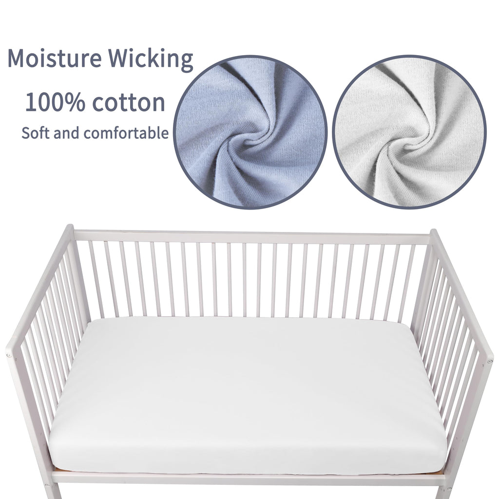 GUNTAIL Baby Crib Sheets for Boys Girls, 2 Pack Fitted Crib Sheet for Standard Crib and Toddler Mattress, Soft Microfiber Baby Sheet 52x28x8in (Brown & Green)