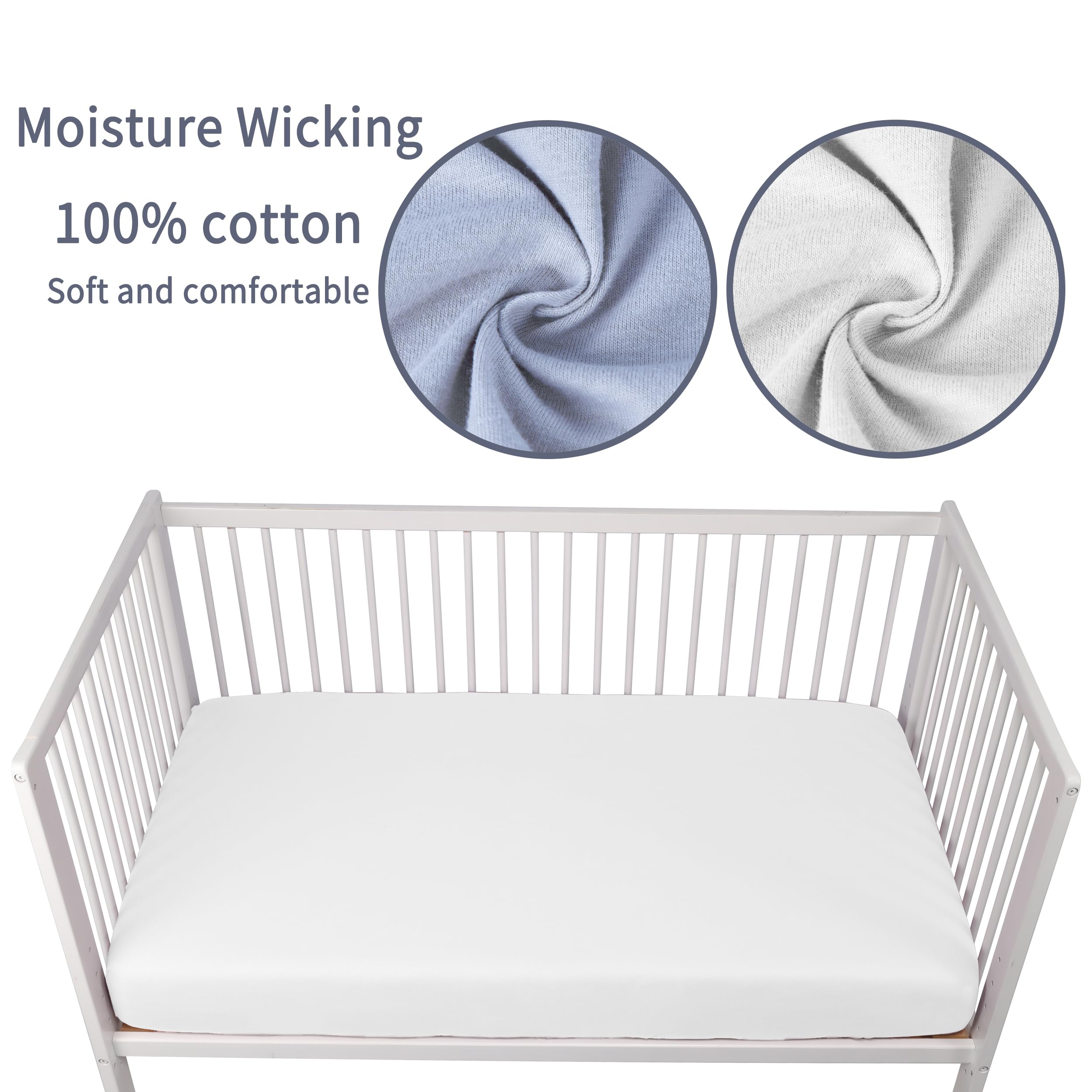 GUNTAIL Baby Crib Sheets for Boys Girls, 2 Pack Fitted Crib Sheet for Standard Crib and Toddler Mattress, Soft Microfiber Baby Sheet 52x28x8in (Brown & Green)