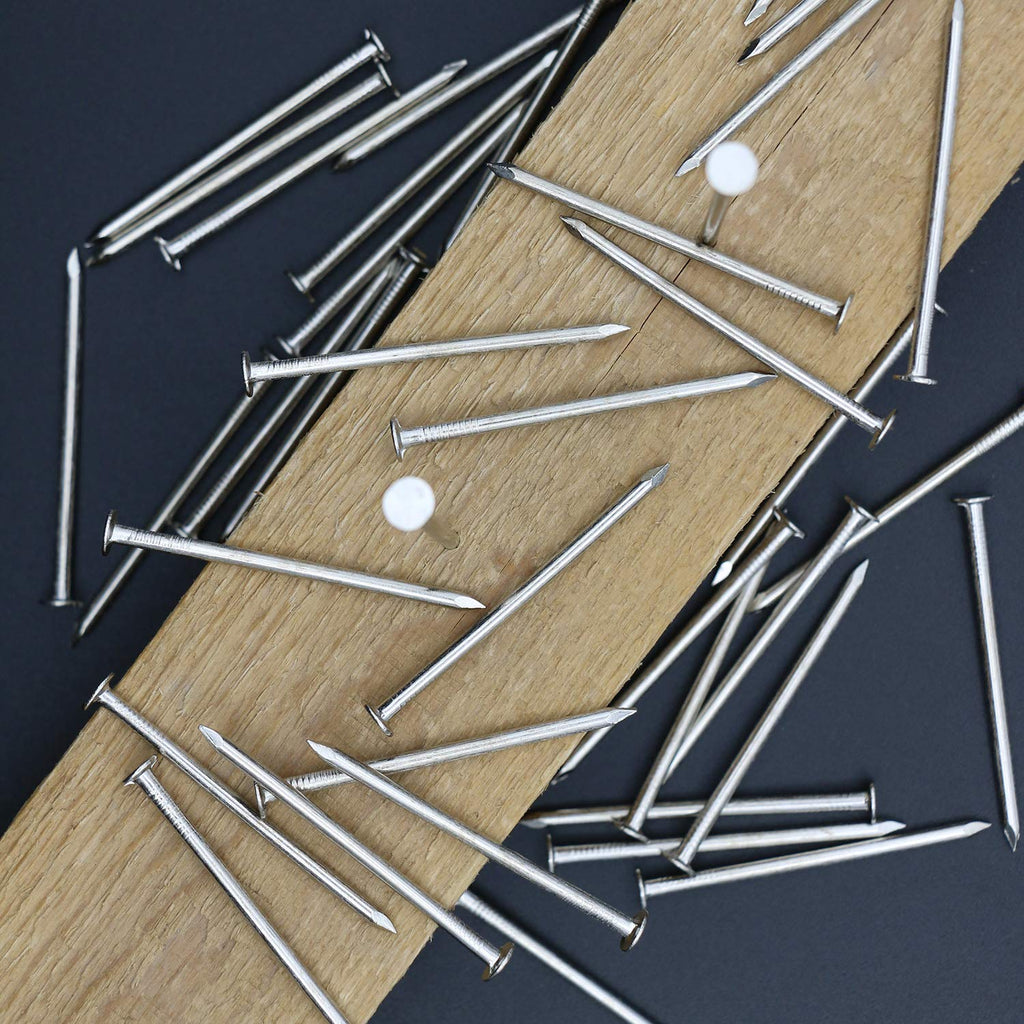 240pcs Gold Hardware Nails, 1-1/2” × 14 Ga Brass Plated Wood Nails, Nails for Hanging Wall Decor, Finishing Nails, Picture Hanging Nails, Wall Nails, Roofing Nails