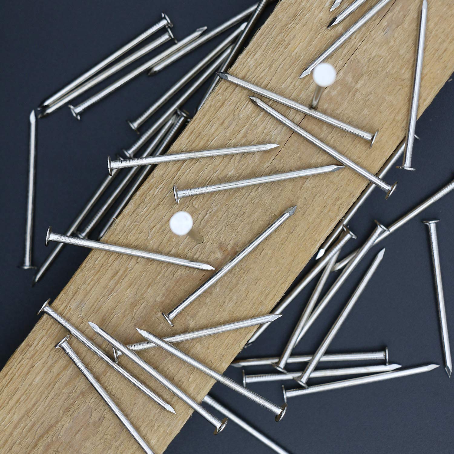 240pcs Gold Hardware Nails, 1-1/2” × 14 Ga Brass Plated Wood Nails, Nails for Hanging Wall Decor, Finishing Nails, Picture Hanging Nails, Wall Nails, Roofing Nails