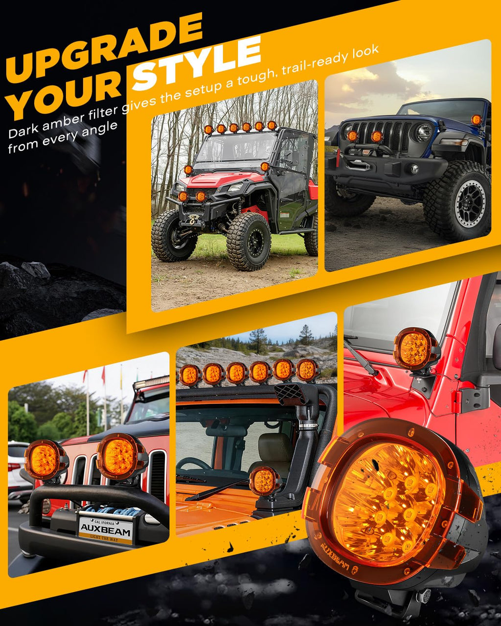 Auxbeam P4 Series Flood Beam LED Pods 4 Inch 90W Round Offroad Fog Lights Driving Flood Light Bar Bumper A-Pillar Hood Mount for Trucks ATV UTV Motorcycle Jeep
