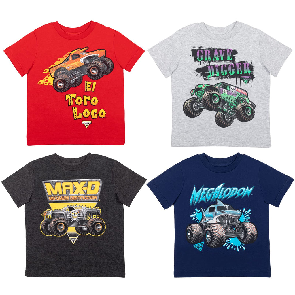 Monster Jam El Toro Loco Zombie Maximum Destruction 4 Pack Graphic T-Shirts Toddler to Big Kid