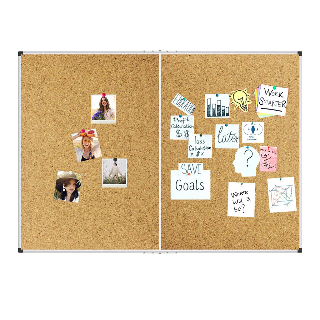 XBoard 24 x 18 Inch Wall-Mounted Office Cork Board, Notice Bulletin Board with Aluminum Frame