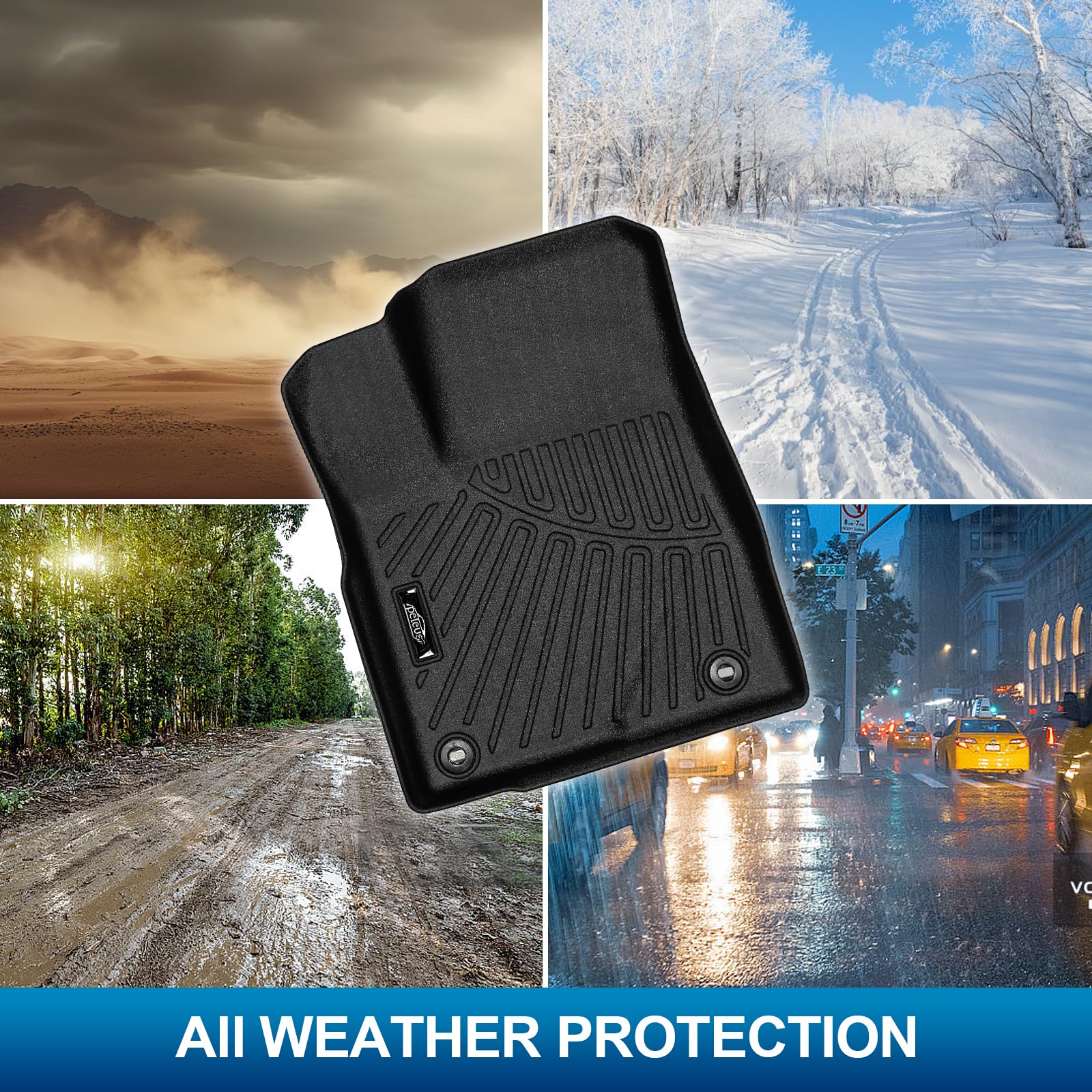 PELEUS Floor Mats for Toyota 4Runner 2003-2009 (4th Gen), All Weather Custom Fit Car Mats & Cargo Liner Set, Odorless TPE Heavy Duty Protection Accessories, Black (Only 5-Seat Models)
