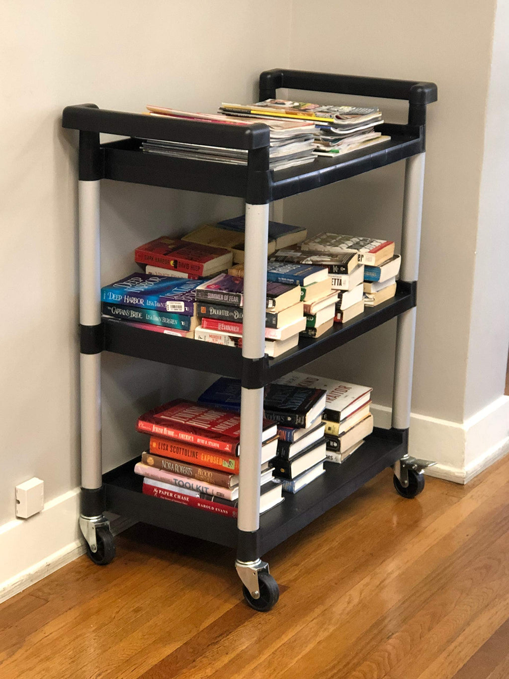 MaxWorks 50993 500-lb Utility Service PP Cart with Two Trays and Wheels 40 inch x 17 inch Overall Dimensions