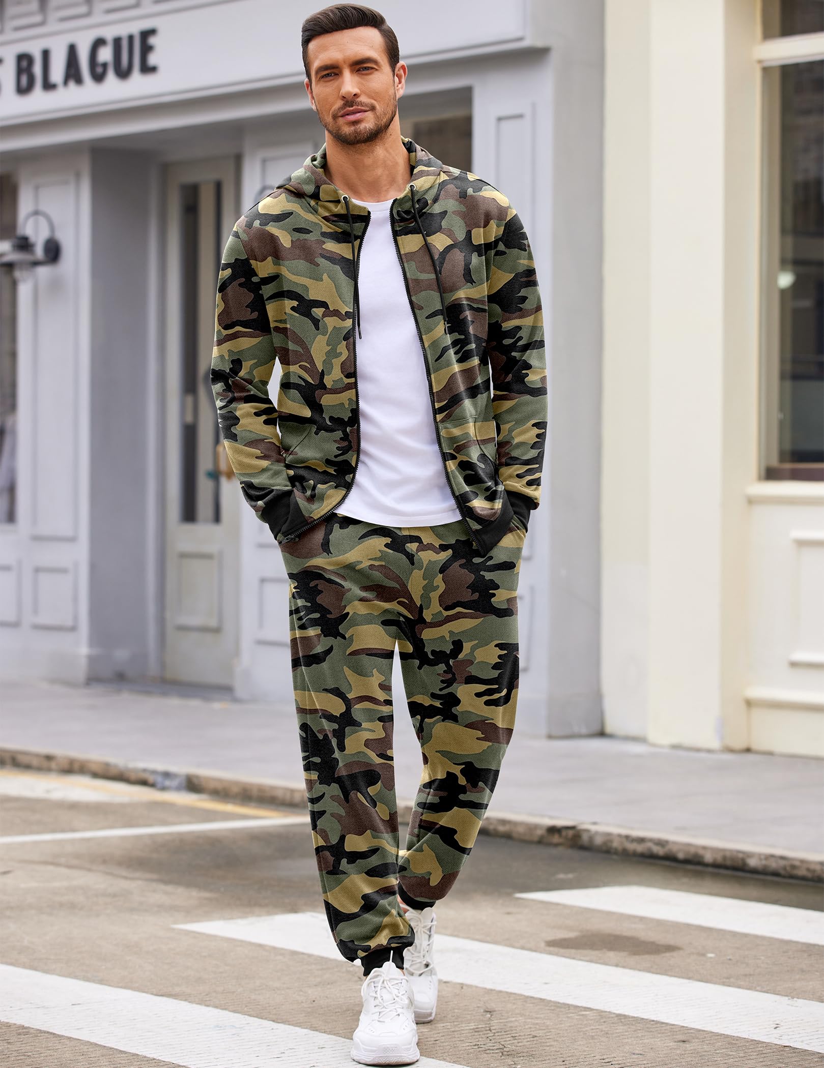 COOFANDY Sweatsuits for Men 2 Piece tracksuit Sets Full Zip Hoodie Sweatpants for Men Casual Sports Jogging Suits S-4XL