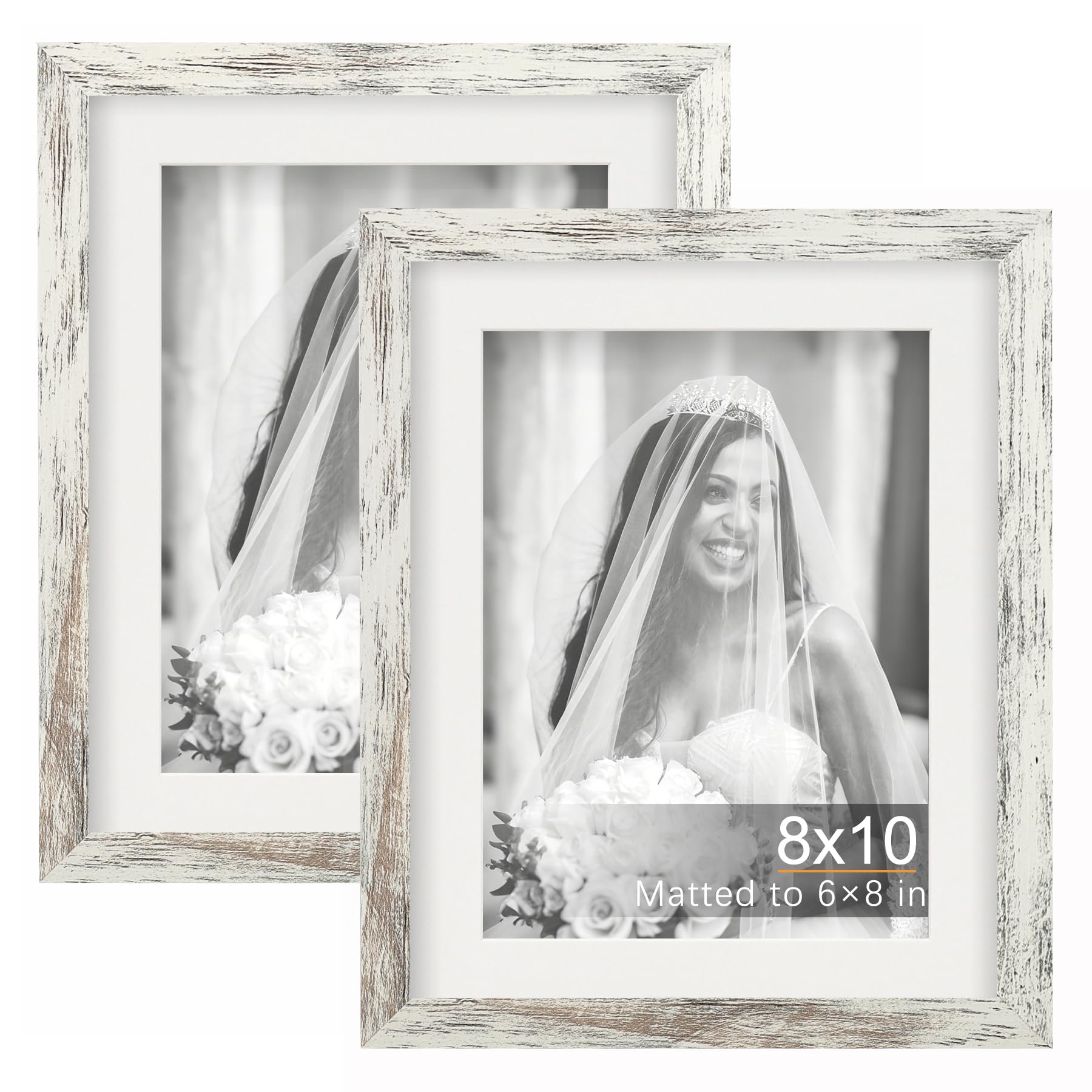 TOFOREVO Picture Frames 4x4 Set of 2 Black Wood Grain Photo Frame for Gallery Wall Mounting or Tabletop Display