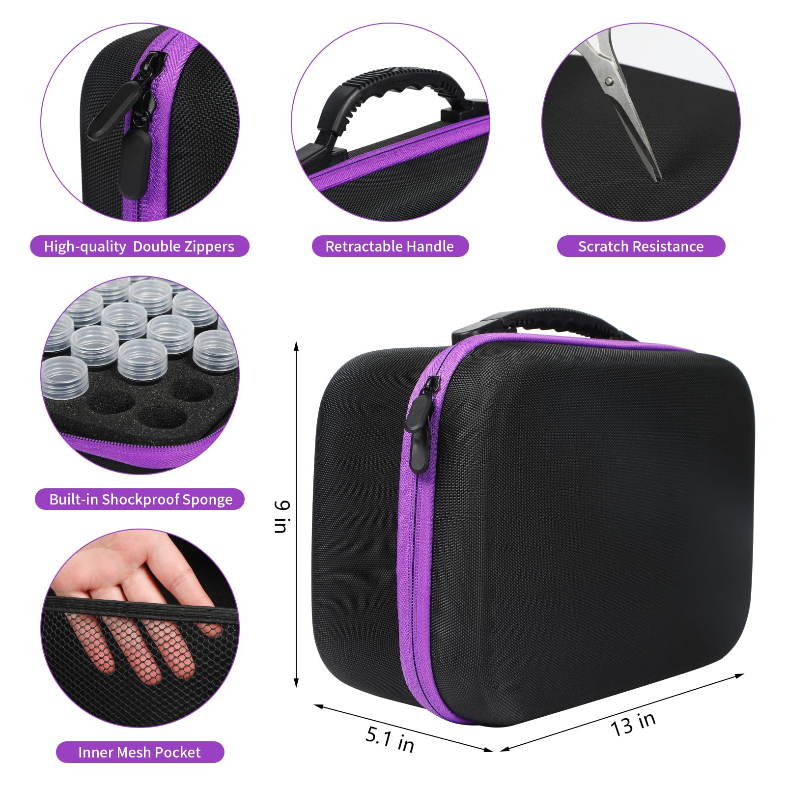 Douorgan Diamond Painting Storage Containers Portable Bead Organizer Shockproof Bead Art Storage Case Jewelry Beads Storage Box (30 Small Boxes)