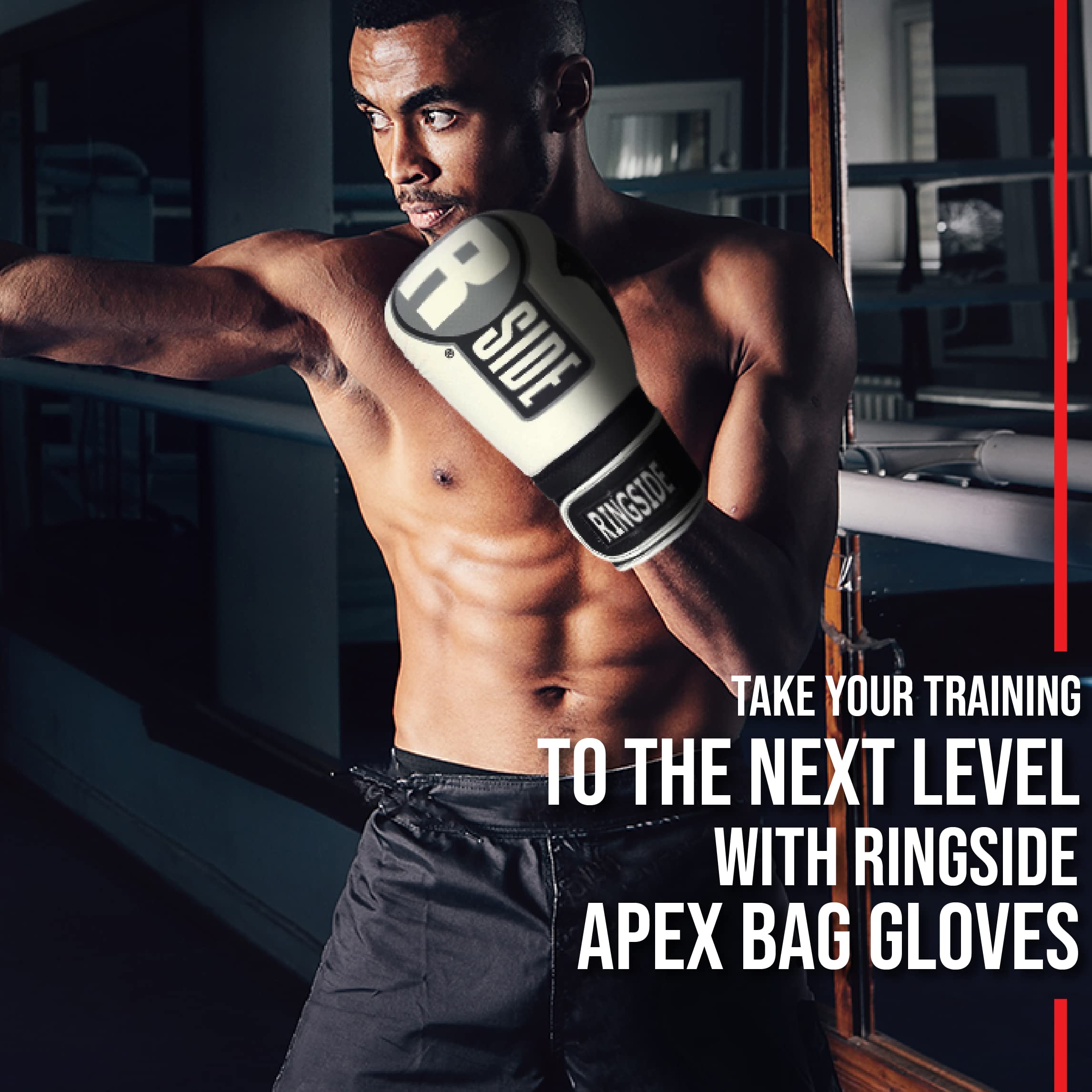 Ringside Apex Bag Gloves, IMF-Tech Boxing Gloves with Secure Wrist Support, Synthetic Boxing Gloves for Men and Women