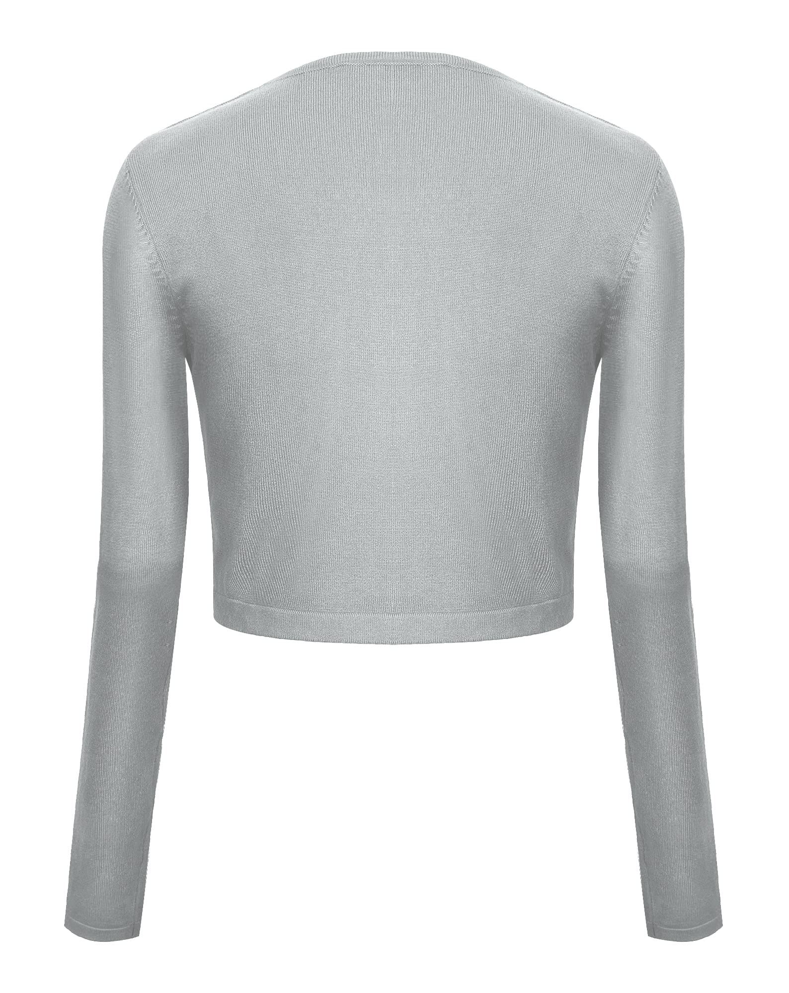 Urban CoCo Women's Long Sleeve Button Up Cropped Cardigan Sweaters for Women Crew Neck Short Bolero Shrug for Dresses