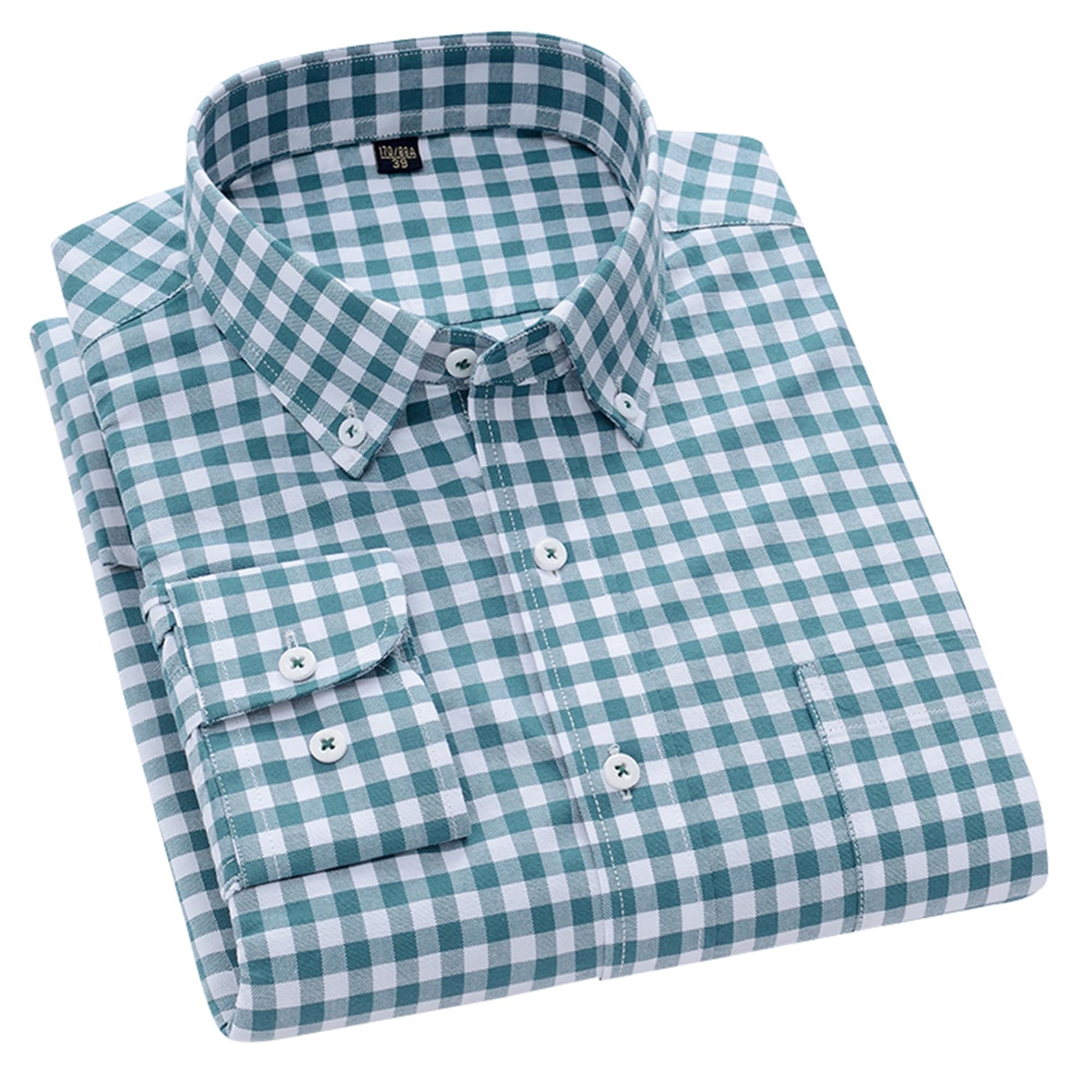 Cromoncent Mens Cotton Oxford Shirt Long Sleeve Button Down Dress Shirts with Pocket
