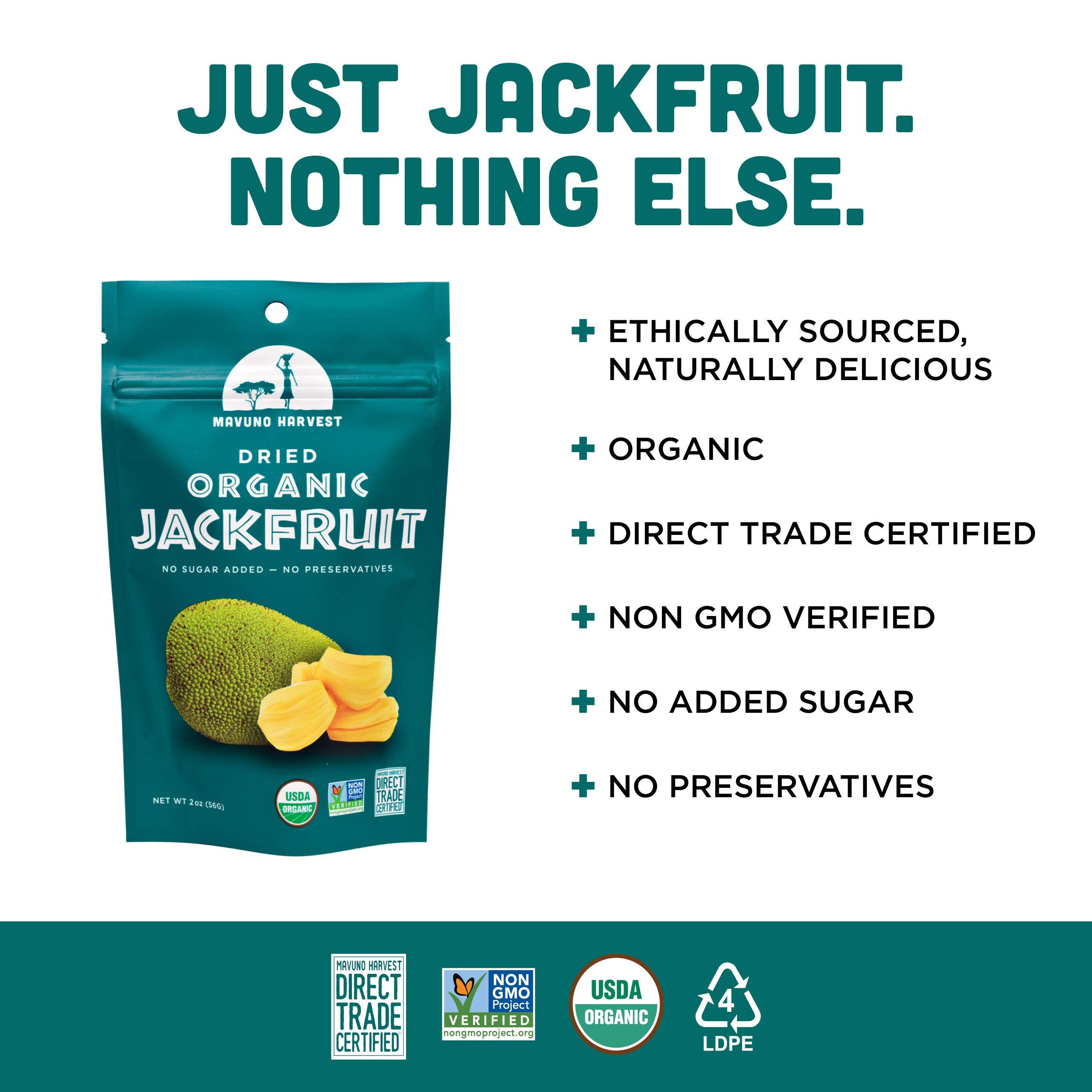 Mavuno Harvest Organic Dried Fruit Variety Pack | Dried Mango, Papaya, Pineapple, Banana, Jackfruit, & Tropical Mix | Healthy, Vegan, No Sugar Added, Non GMO Snacks for Kids & Adults | 2 Ounce, 6 Pack