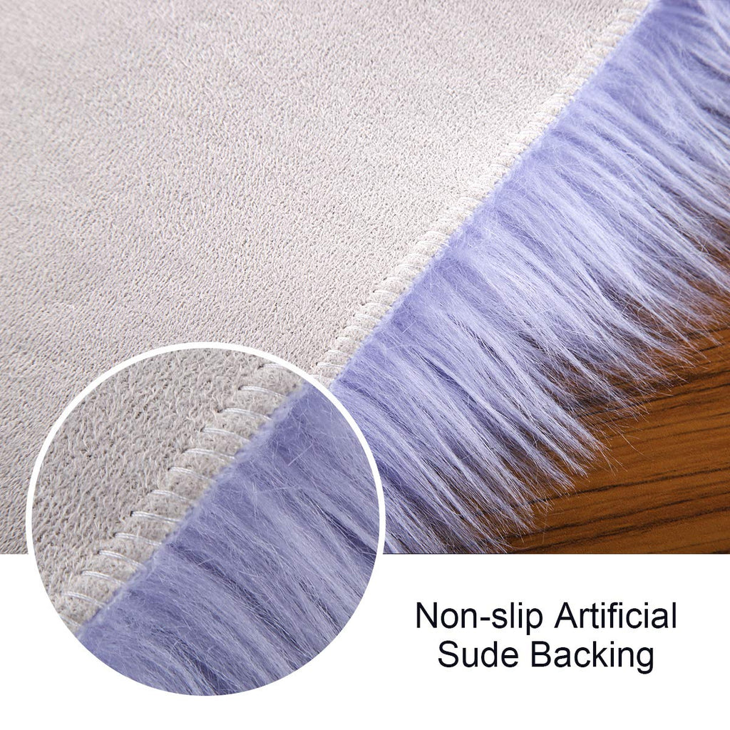 Softlife Black Faux Fur Sheepskin Chair Cover Seats Cushion Pad Super Soft Area Rugs for Living Bedroom Sofa Dorm (1.6ft x 1.6ft)