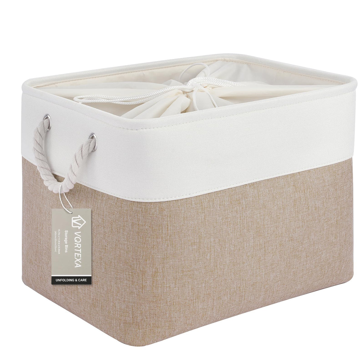 Storage Baskets for Shelves 11.8x7.9x5.2 Inch, Foldable Fabric Storage Bins with Handles, Small Storage Baskets for Organizing Closet, Office, Home Organization (1-Pack, Gray)