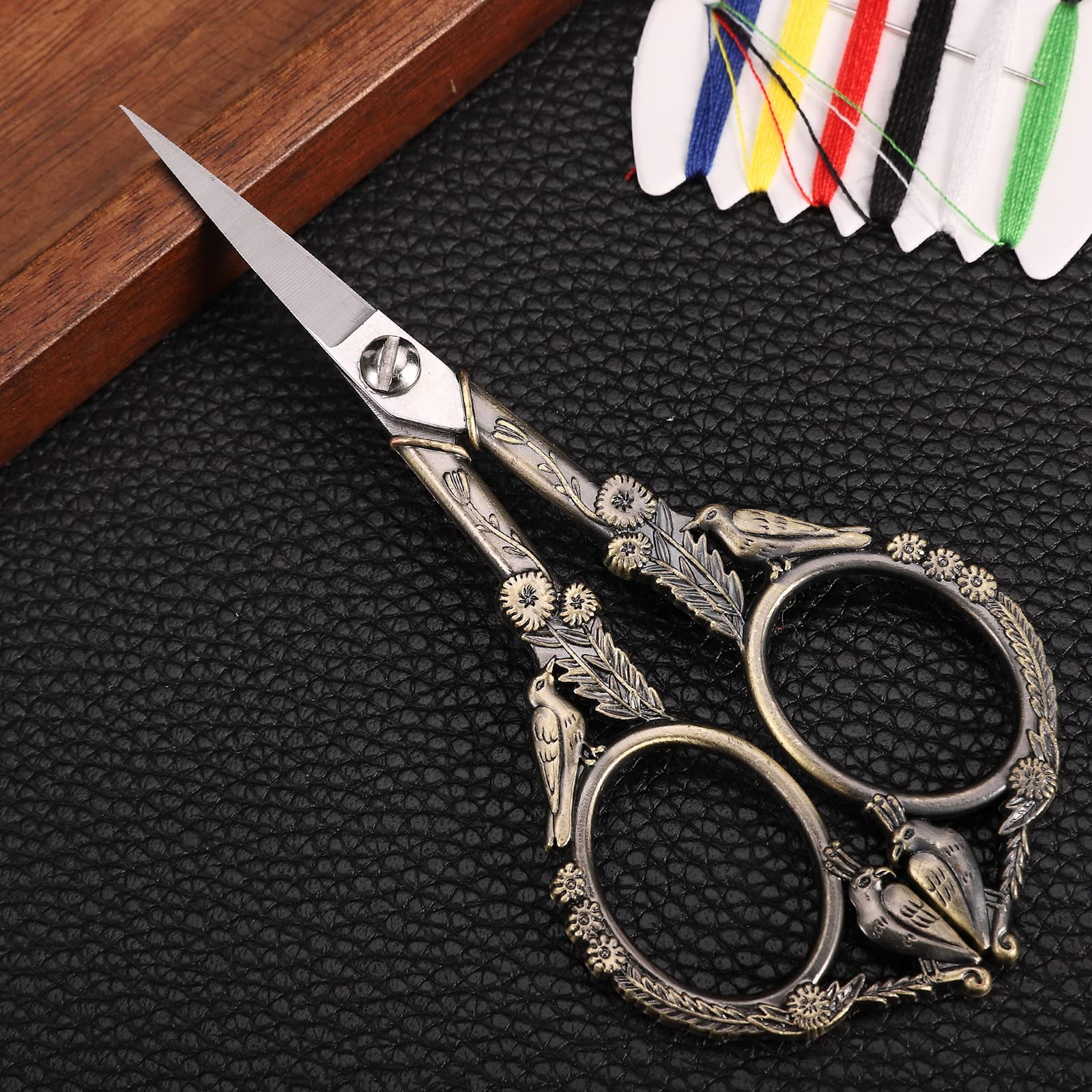 YOUGUOM Small Craft Scissors, Little Travel Sharp Embroidery Scissors All Purpose, Straight Tips Mini Sewing Shears, Precision Detail Thread Cutting Snips